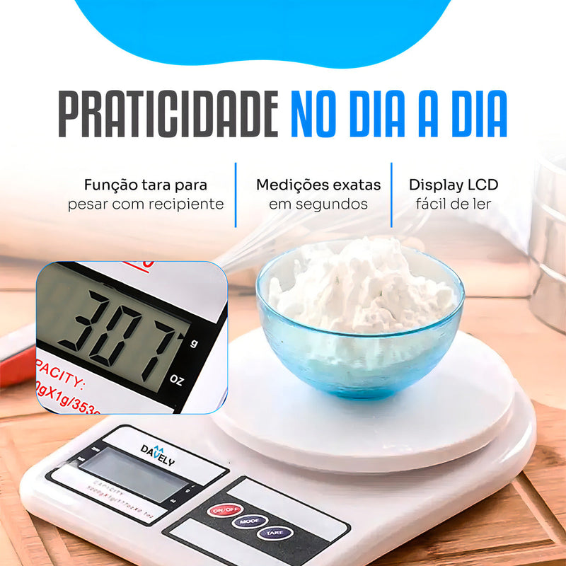 Balança Digital de Cozinha Precisão Cozinha 10kg Nutrição E Dieta, Até 10 kg, Escala 1 grama - ROUTCHERS