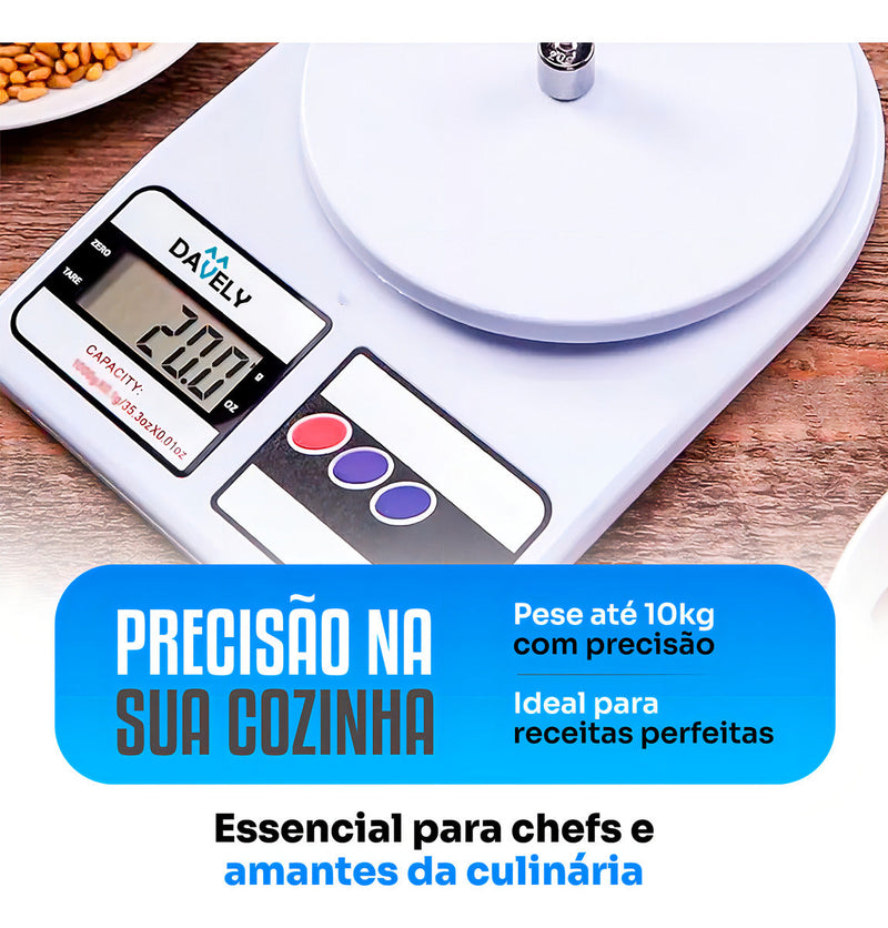 Balança Digital de Cozinha Precisão Cozinha 10kg Nutrição E Dieta, Até 10 kg, Escala 1 grama - ROUTCHERS
