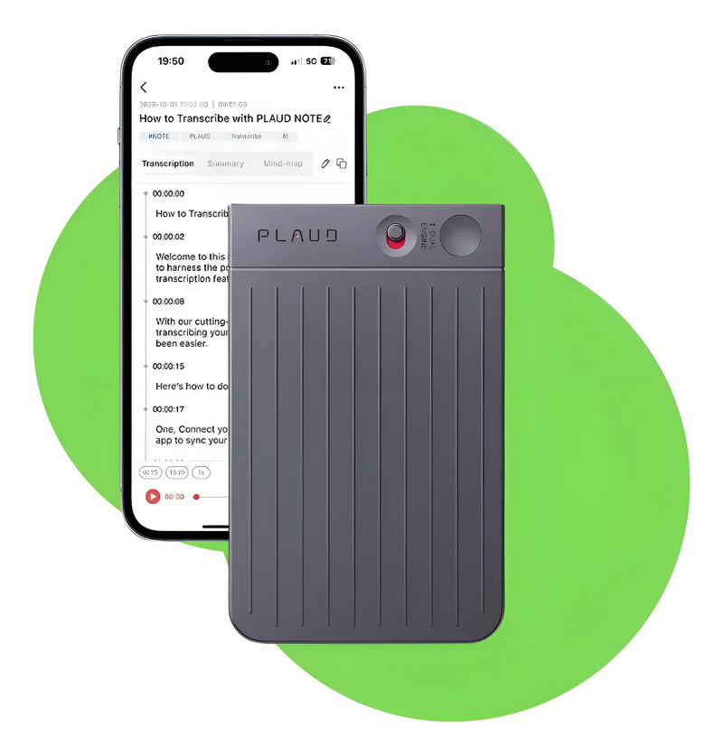 Plaud Note Gravador De Voz Com IA - 64 Gb Cor Preto